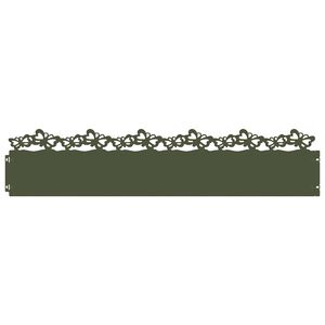 vidaXL Bordure per prato 10 pz 103 x 0,05 x 22 cm Acciaio Verde Oliva