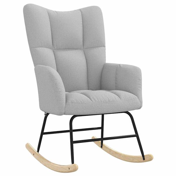 vidaXL Sedia a Dondolo Grigio Nuvola in Tessuto