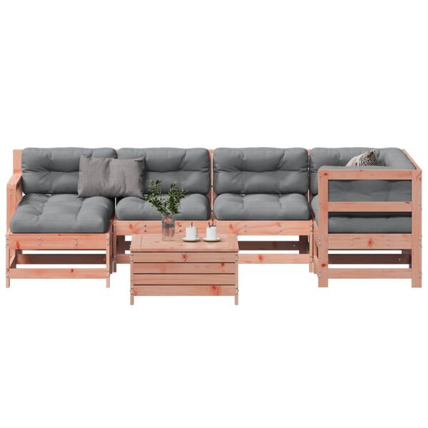 vidaXL Set Divani Giardino 7 pz con Cuscini Legno Massello di Douglas