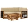 vidaXL Set di divani da esterno 5 pz Naturale e Beige Poliestere