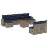vidaXL Set Divani da Giardino 10 pz con Cuscini Grigio in Polyrattan