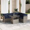 vidaXL Set Divani da Giardino con Cuscini 7pz Nero Polyrattan Acacia