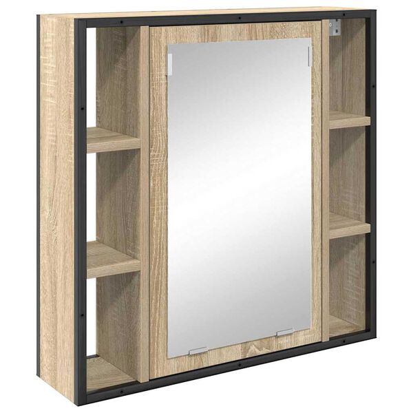 vidaXL Mobiletto per specchio da bagno Beige 60 x 16 x 60 cm