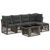 vidaXL Set Divano da Giardino 6 pz Grigio polyrattan