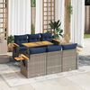 vidaXL Set Divani da Giardino 7 pz con Cuscini Grigio in Polyrattan