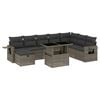 vidaXL Set Divano da Giardino 9 pz con Cuscini Grigio in Polyrattan