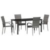 vidaXL Set da Pranzo per Giardino 5 pz Grigio