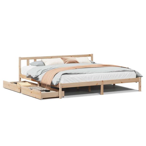vidaXL Letto senza Materasso 200x200 cm in Legno Massello di Pino
