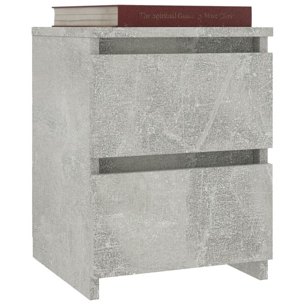 vidaXL Comodini 2pz Grigio Cemento 30x30x40 cm in Legno Multistrato