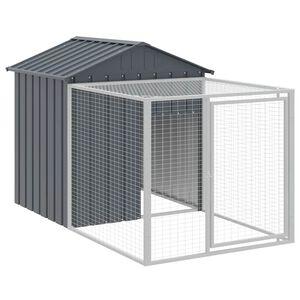 vidaXL Gabbia per polli con recinto antracite 117x201x123 cm in acciaio zincato