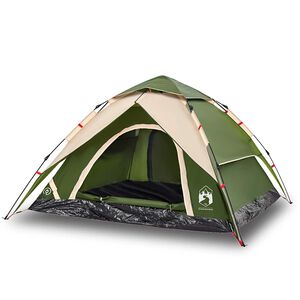 vidaXL Tenda a Cupola da Campeggio 5 Persone Verde a Rilascio Rapido