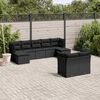 vidaXL Set Divani da Giardino 9 pz con Cuscini Nero in Polyrattan