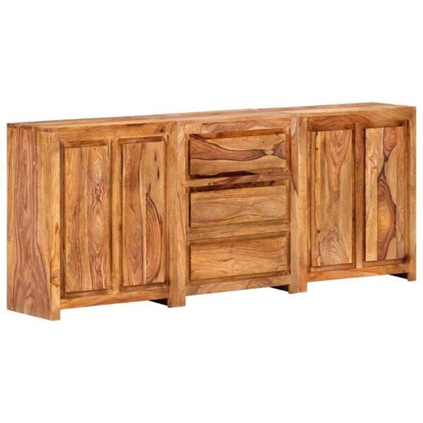 vidaXL Credenza con 3 Cassetti e 4 Ante in Legno Massello