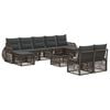 vidaXL Set Divano da Giardino 10 pz Grigio e Grigio Scuro polyrattan