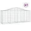 vidaXL Cesti Gabbioni ad Arco 7 pz 200x50x80/100 cm Ferro Zincato