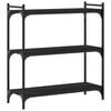 vidaXL Libreria a 3 Ripiani Nera 80x30x86 cm in Legno Multistrato