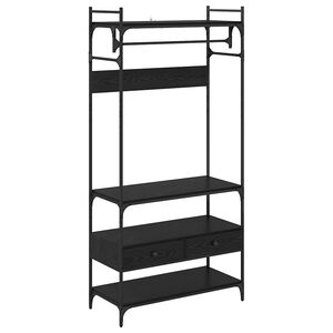 vidaXL Guardaroba Rovere nero 89 x 39 x 184.5 cm Legno multistrato