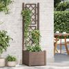 vidaXL Fioriera da Giardino con Graticcio 43x43x142 cm PP Mocca