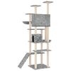 vidaXL Albero per Gatti con Tiragraffi in Sisal Grigio Chiaro 191 cm