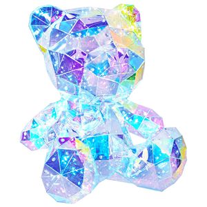 vidaXL Orso a LED prismatico iridescente Multicolore 32 x 28 x 38 cm