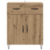 vidaXL Credenza Rovere artigianale 69,5 x 34 x 90 cm Legno multistrato