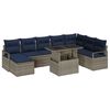 vidaXL Set Divano da Giardino 9 pz Grigio e Blu Navy polyrattan