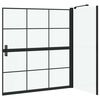 vidaXL Schermo per Bagno e Doccia Nero e trasparente 116 x 68 x 128 cm