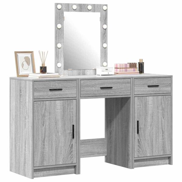 vidaXL Tavolo da Trucco Grigio 50 x 41 x 135 cm Legno multistrato