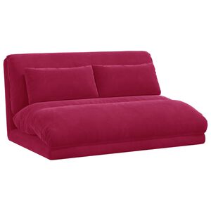 vidaXL Sedia a pavimento regolabile Rosso Vino Velluto