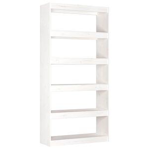 vidaXL Libreria/Divisorio Bianco 80x30x167,4 cm Legno Massello di Pino