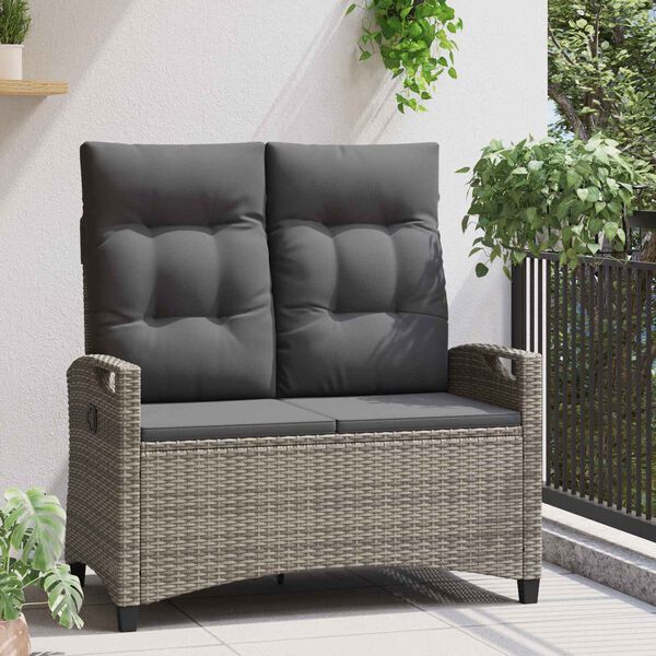 vidaXL Panchina da giardino Grigio e Grigio Scuro 105 x 60 x 112 cm