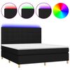 vidaXL Letto a Molle con Materasso e LED Nero 160x200 cm in Tessuto