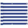 vidaXL Paravento Balcone Bianco e Blu 75x500 cm Tessuto Oxford