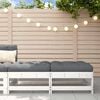 vidaXL Poggiapiedi Giardino con Cuscini 2pz Legno Massello Pino Bianco