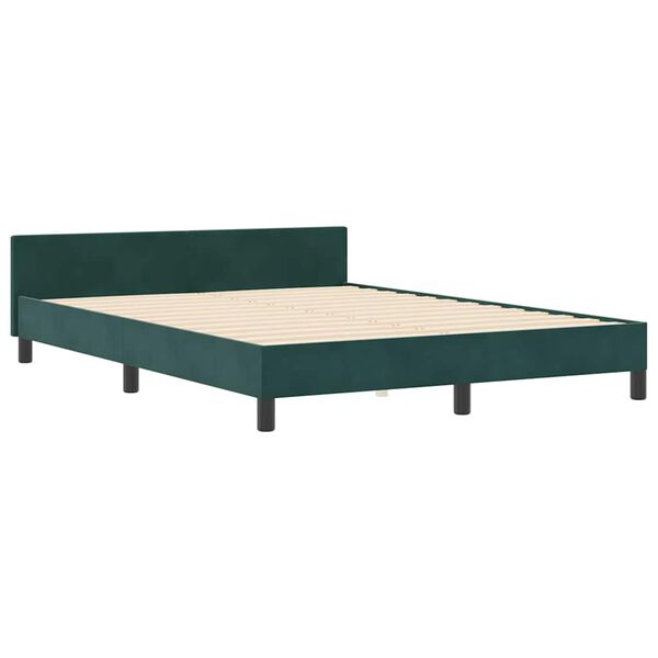 vidaXL Letto a molle con testiera Verde Scuro 140 x 200 cm Velluto