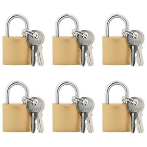 vidaXL U Lock con Chiavi 6 pz Ottone Ferro
