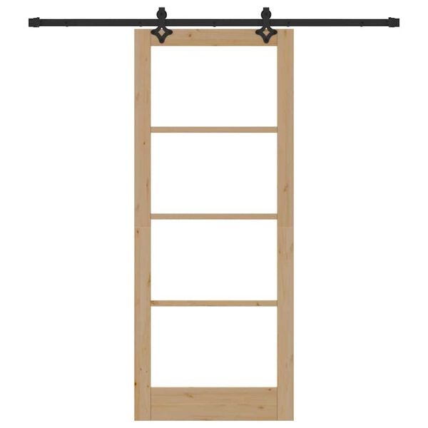 vidaXL Porta scorrevole ORKDAL Naturale e Nero 86 x 211 cm