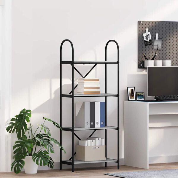 vidaXL Libreria Grigio Sonoma 60 x 30 x 146 cm Legno multistrato