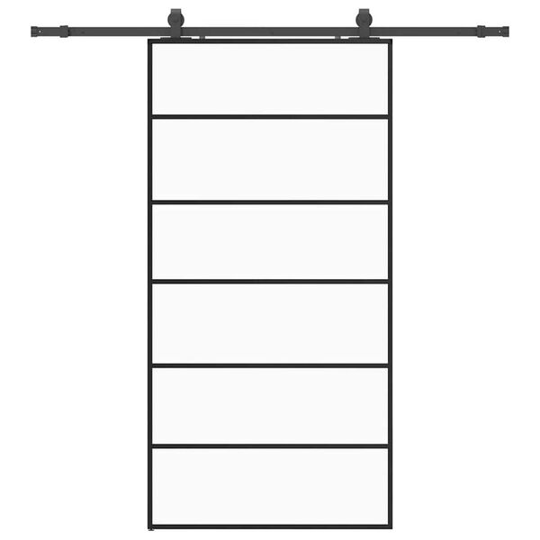vidaXL Porta Scorrevole con Ferramenta Nera 102x205 cm in Vetro ESG