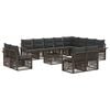 vidaXL Set Divano da Giardino 13 pz Grigio e Grigio Scuro polyrattan