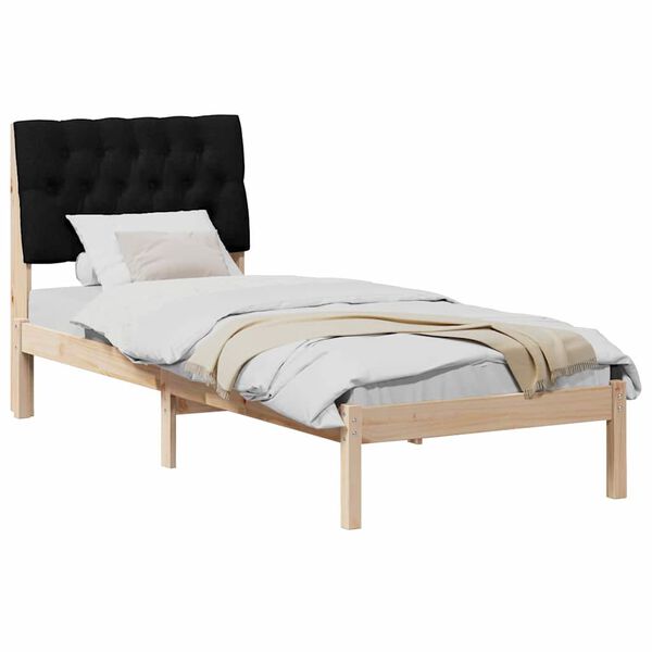 vidaXL Letto con Testiera Rivestita con testiera Marrone 80 x 200 cm