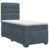 vidaXL Letto box spring con materasso Grigio Scuro 100 x 200 cm