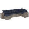 vidaXL Set Divani da Giardino 7 pz con Cuscini Grigio in Polyrattan