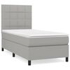 vidaXL Giroletto a Molle con Materasso Grigio Chiaro100x200 cm Tessuto