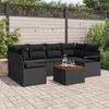vidaXL Set Divano da Giardino con cuscino 7 pcs Nero Poly Rattan