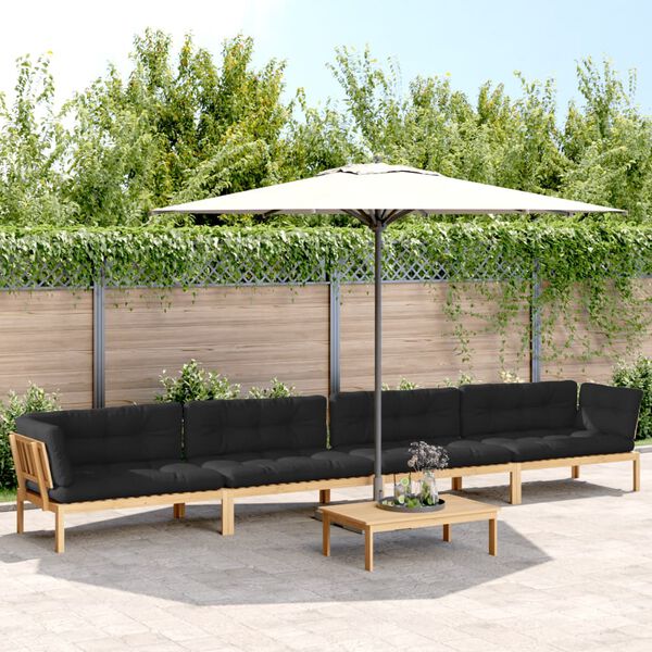vidaXL Set Divano Pallet Giardino 5pz con Cuscini Massello Acacia