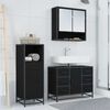 vidaXL Set di mobili per il bagno 3 pcs Rovere Nero Legno multistrato