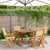 vidaXL Set Pranzo da Giardino 5 pz Beige in Tessuto e Legno Massello