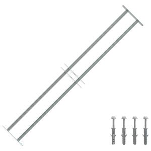 vidaXL Grate per Finestre Regolabili 2 Barre Trasversali 1000-1500 mm