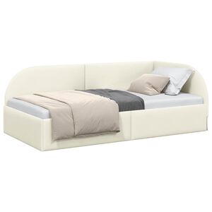 vidaXL Cornice del letto ad angolo Crema 80 x 200 cm Velluto